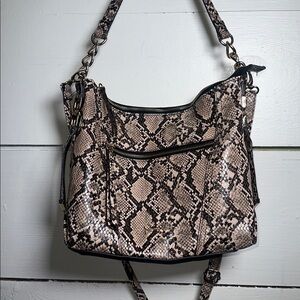 Jessica Simpson Black and Tan Crossbody Bag